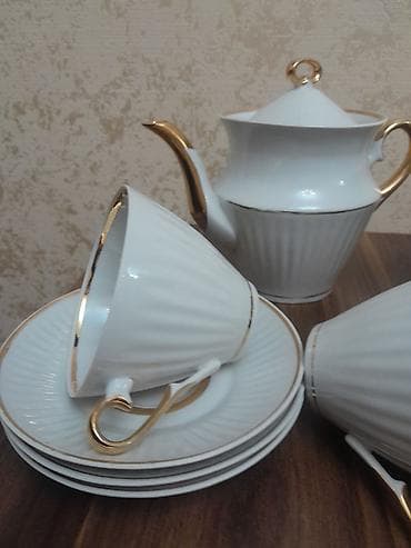 dəm caydanı: Çay dəsti, rəng - Ağ, Farfor — 3