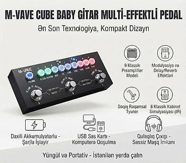 gitara: 🎸 M-VAVE Cube Baby Gitara Multiefekt Prosessor Pedalı Elektro gitara — 1