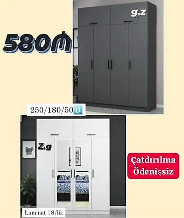 sfaner modelleri: 3 qapılı, Güzgülü, Boz, Digər material, Açılan, Düz dolab — 1