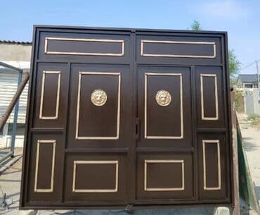 жер тошок: Железо Дворовые ворота, Распашные, 3 м, Механические, С дверью, цвет - Голубой, Нет кредита, Платная установка, Платная доставка — 12