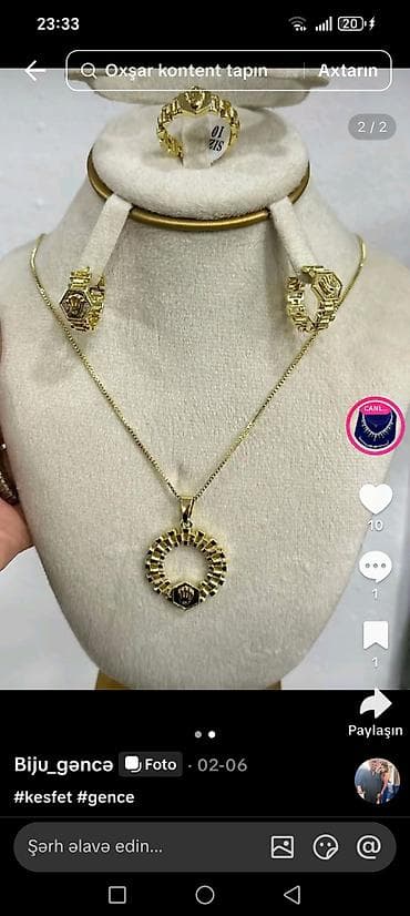 Şəxsi əşyalar: Zərgərlik dəstləri və aksesuarlar - Qızılı rəngli, çoxqatlı zəncir — 6