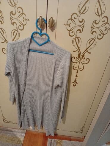 женские кофты для полных: Qadın geyim dəsti - Kapüşonlu kardiqan: Boz-bej rəngdə, yumşaq — 6