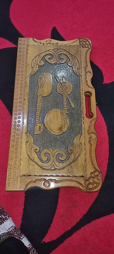 Maskalar, eynəklər: Taxta nərd dəsti - Material: bütöv ağacdan hazırlanmış, laklanmış — 1