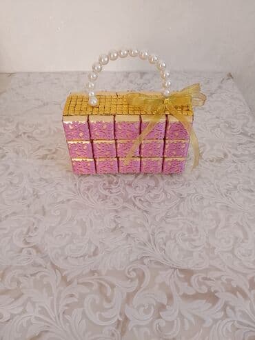 sakalat: Konfetdən çantalar hazırlanır. Sifariş qəbul olunur. Toy, nişan ücun — 3