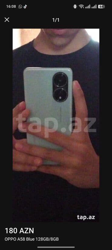 Oppo A58 4G, 128 GB, rəng - Göy