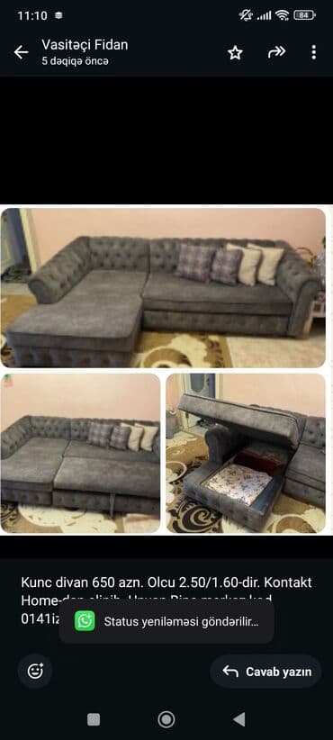 Kreslolar: Künc divan — 1