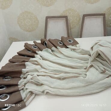жалюзи в баку цены: Pərdə – halqali model - Rəng: krem və qəhvəyi kombinasiya - Stil — 1