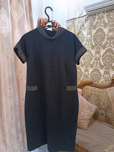 gullu paltar modelleri: Qadın geyimi – qara rəngli kokteyl/ziyafət donu - Model: Düz kəsimli — 5