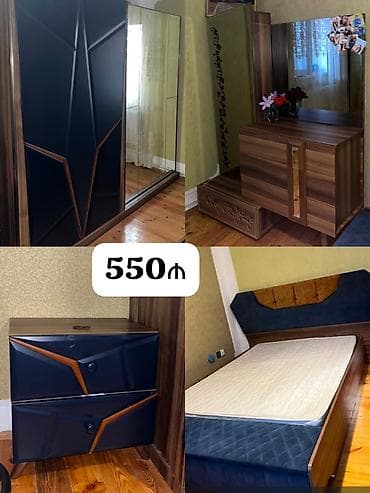 Мебель: MehimYATAQ DESTİ 550₼. Matras var,baza yoxdur amma karkasın altına — 1