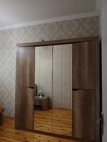 skaf: Geniş güzgülü paltar şkafı - Material: ağac teksturalı laminat/MDFlam — 2