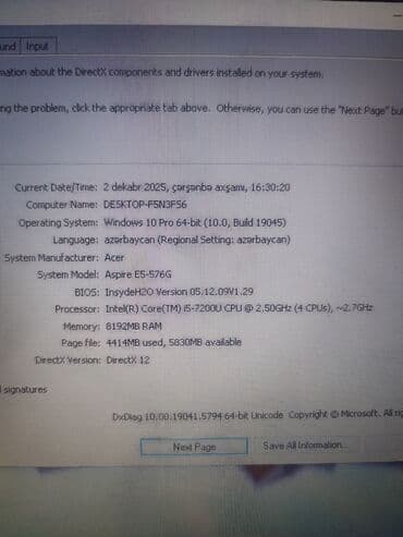komputer acer: İşlənmiş Acer Aspire, 15.6 ", Intel Core i5, 1 TB — 5