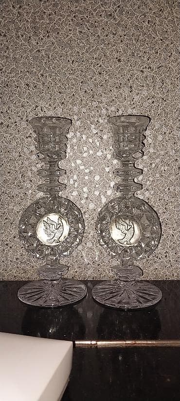 Kristal şamdan dəsti – 2 ədəd - Material: şəffaf kəsimli kristal/şüşə lalafo.az -da Kristal şamdan dəsti – 2 ədəd - Material: şəffaf kəsimli kristal/şüşə