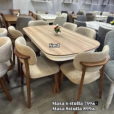 - Yemək otağı üçün masa və stul dəsti - Dəstlər: 6 stullu və 8 stullu — 1