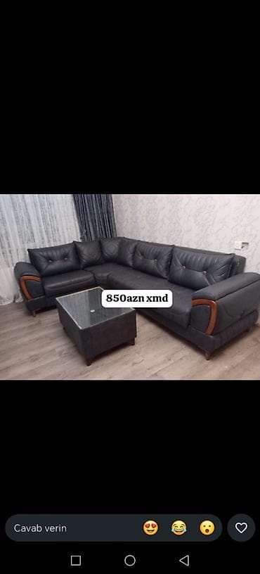 ofis divan: Künc divan dəstləri – müxtəlif modellər - Forma: L-şəkilli künc — 1