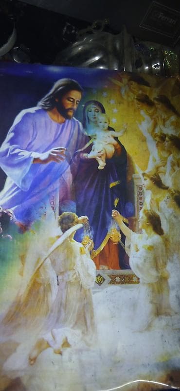 Dini mövzulu dekorativ poster/çap əsəri - Mövzu: Müqəddəs səhnə –