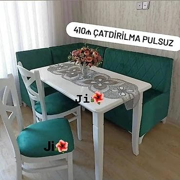 Mətbəx üçün, Açılmayan, Dördbucaq masa, 2 stul