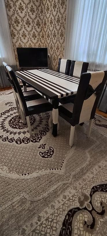 metbex stol desti: Mətbəx üçün, Açılmayan, Dördbucaq masa, 6 stul — 1