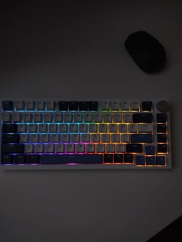 server qiymetleri: Ajazz AK75 Pro White & Blue | RGB | Huano × Ajazz Blue Linear — 4