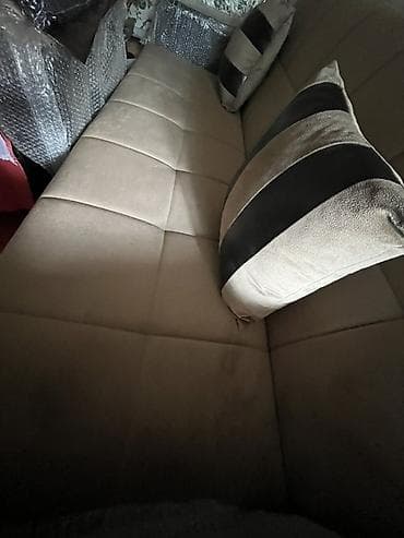mebel sandiqlar: Bej rəngli yumşaq parça üzlü divan - Rəng: açıq bej (neytral ton) — 2