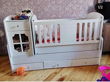 Oğlan və qız üçün, Dördbucaq, Beşik, Dəst ilə, Matras ilə, Yellənmə mexanizmsiz