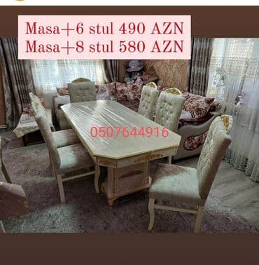 купить мебель для офиса бу: Для гостиной, Новый, Нераскладной, Квадратный стол, 6 стульев — 2