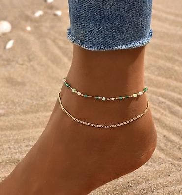 Бижутерия: Zərif ayaq üçün bəzək dəsti – yenidir - Modellər: 1) Nazik qızılı — 1