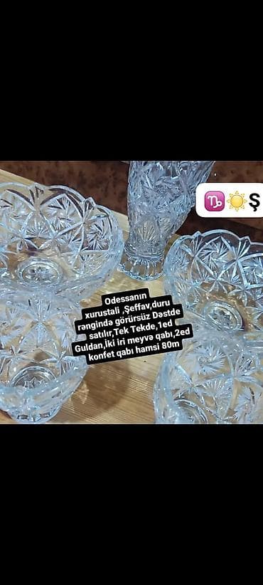 Odessa istehsalı xrustal dəst. - Şəffaf, duru rəngli, zəngin kəsimli lalafo.az -da Odessa istehsalı xrustal dəst. - Şəffaf, duru rəngli, zəngin kəsimli