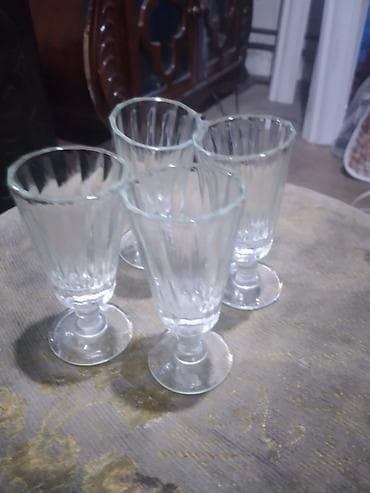 sorba qabi: Qədəhlər, Şüşə, 4 ədədli dəst — 3