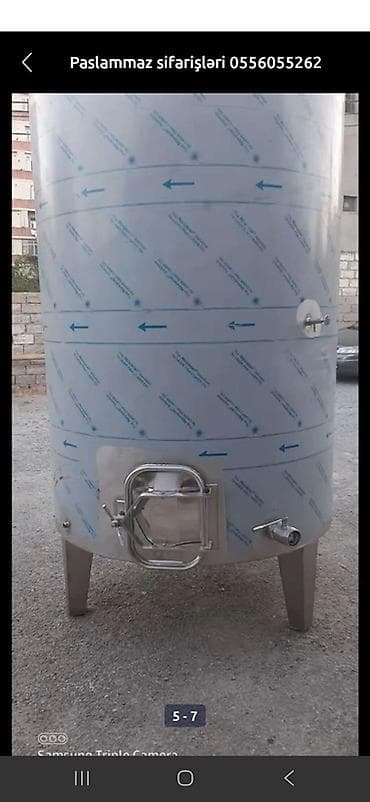 Məhsul: Paslanmayan poladdan (inox) silindrik çən Təsvir: - Qida