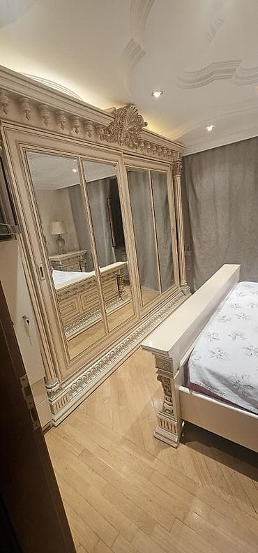 donat mebel: 3 qapılı, Güzgülü, Bej, Taxta, Kupe, Düz dolab — 9