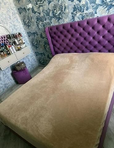 Yataq dəsti – matras daxil - Rəng: bənövşəyi (qalın, kapitone başlıq)