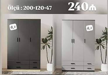 paltar şkafi: Üç qapılı geyim dolabı – model G_1 - Ölçü: 200×120×47 sm (hündürlük × — 1