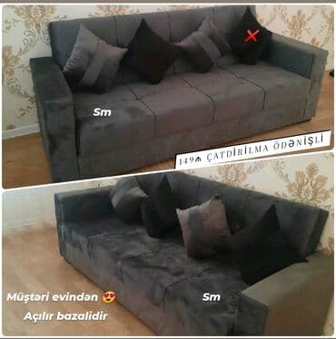 tük yastıq: Divan, Qonaq otağı üçün, Parça, Bazalı, Açılan, Kitab — 2