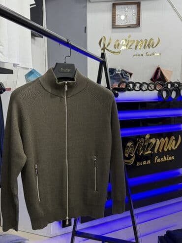 cins donlar: Məhsul: Kişi trikotaj jaketi – fermuarlı - Model: Yüksək yaxalı, tam — 3