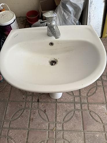 borular: Ayaqlı vannaya otağı lavabosu və qarışdırıcı kran - Tip: Pedestallı — 2
