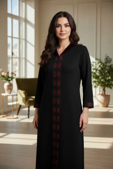 qadın ucun donlar: Elan aktivdi Qara rəngli yun qadın paltarı - Dizayn: Ön hissədə dikey — 2