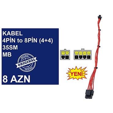 komputer kabel: Kabellər "4/8/24pin/MOLEX CPU/MB Original" MƏHSULLAR TAM ORİGİNALDIR — 5
