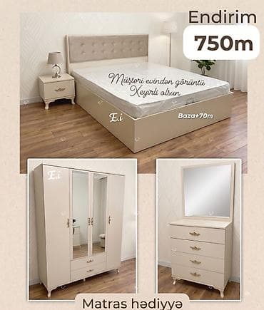 embawood kitab refi: Yataq Dəstləri - 750AZN💥 ✔️Rəng seçimi var ✔️Dolab ölçüsü 200x160x47 — 2