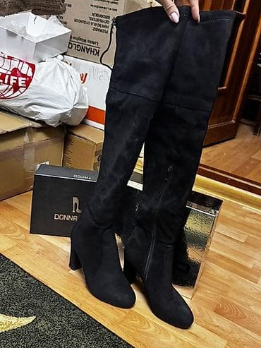 əsgər çəkməsi: Uzunboğaz, Ölçü: 37, rəng - Qara, İşlənmiş — 2