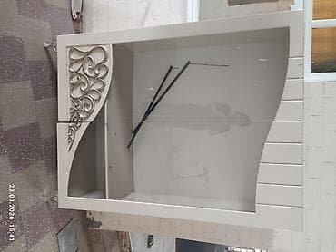 Biznes üçün avadanlıq: Ağ rəngli vitrin/komod dəsti - Material: MDF/taxta əsaslı, parlaq lak — 2