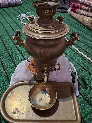 Mis bürünc samovar dəsti - Material: bürünc/mis ərintisi - Komplekt