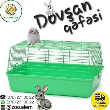 ev kirpisi: Dovşan qəfəsi - Ölcü: 68 × 45 × 36 sm - Material: möhkəm metal — 1