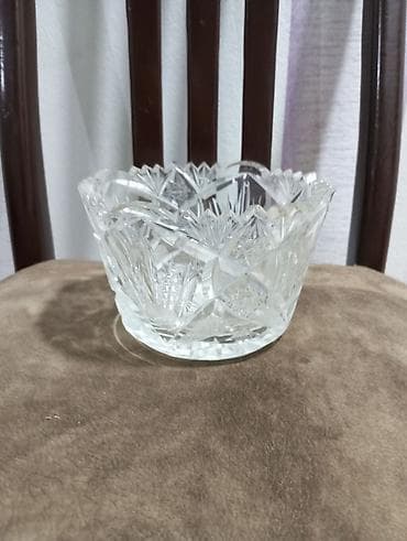 Kəsimli şüşə/kristal qab - Material: ağır kəsimli şüşə (kristala