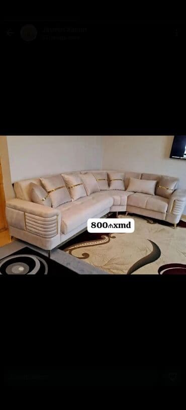 kalidor ucun alcipan fiqurlari: Künc divan, Açılmayan, Bazasız, Vеlur parça — 3