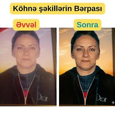 Peyk antenalarının quraşdırılması: Xidmətlər: - Köhnə şəkillərin bərpası və keyfiyyət artırılması (rəng — 1