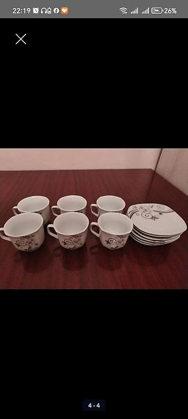 kofe dəsti: Qəhvə dəsti, rəng - Ağ, Farfor, Schafer, 6 nəfərlik, Türkiyə — 3