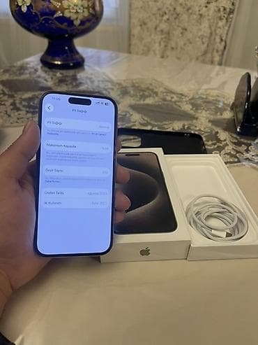 iphone 13 pro max qiyməti: IPhone 15 Pro, 256 GB, Natural Titanium, Face ID — 7