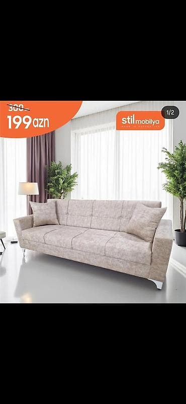 Stil Mobilya – 3 nəfərlik divan - Rəng: açıq bej - Parça: yumşaq at lalafo.az Stil Mobilya – 3 nəfərlik divan - Rəng: açıq bej - Parça: yumşaq