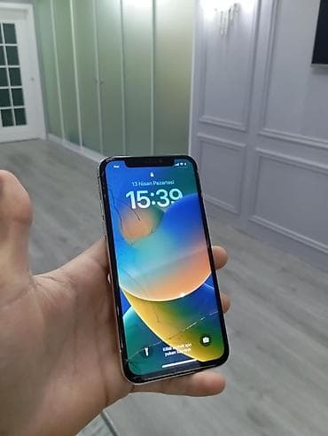 iphone x silver 128gb: IPhone X, 64 GB, Gümüşü, Qırıq — 1