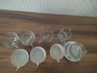 nisan ucun konfet qablari: Çay dəsti, rəng - Ağ, Şüşə, 1 nəfərlik — 2